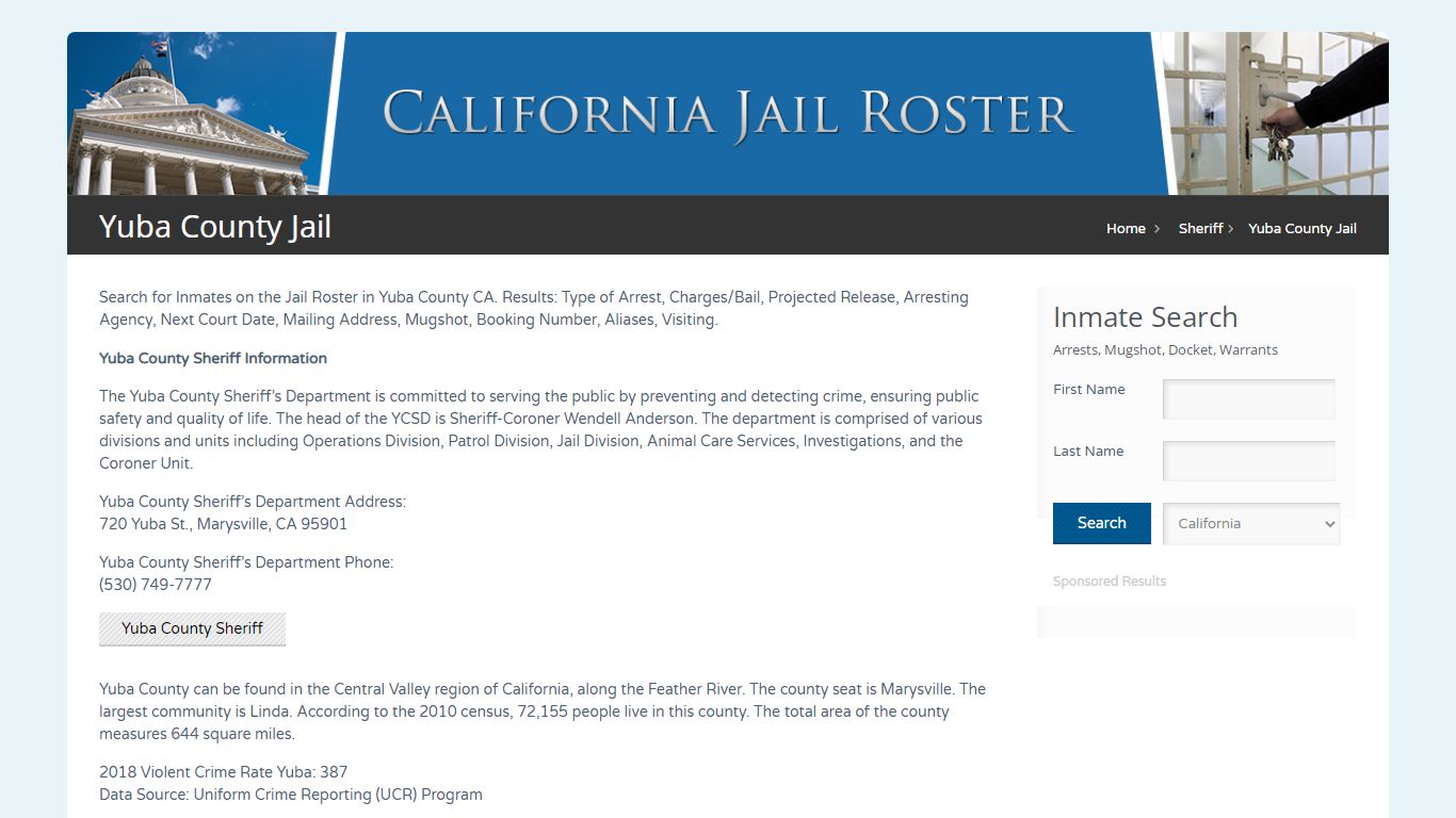 Yuba County Jail | Jail Roster Search