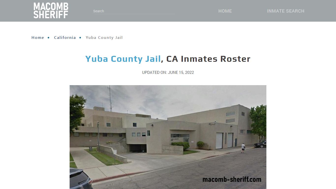 Yuba County Jail, CA Jail Roster, Name Search